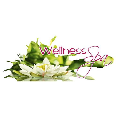 GRAZDesign Wandtattoo Badezimmer Grün Wellness Spa Seerose Feng Shui | Wandsticker Wandaufkleber Bad, Tür, Fliesenaufkleber Klebefolie Fliesen Wandbild, 72x30cm von GRAZDesign