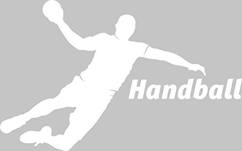 GRAZDesign Wandtattoo Handball Kinderzimmer | Wandaufkleber Teenager Sportler Spieler | Wandsticker Turnhalle Sport Jugendzimmer - 80x50cm / 010 weiss von GRAZDesign