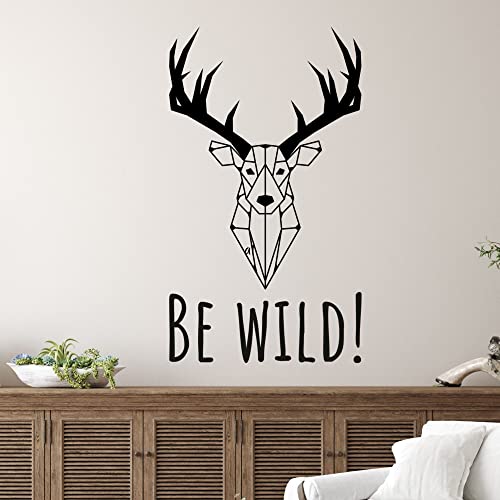 GRAZDesign Wandtattoo Hirsch Wohnzimmer Be Wild, Hirschkopf Wanddeko Schlafzimmer, Wand Deko, Wandaufkleber, Geweih, 70x40cm (HxB), 091 gold von GRAZDesign