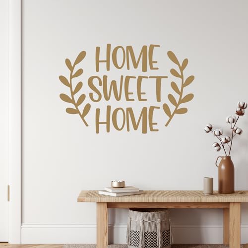 GRAZDesign Wandtattoo Home Sweet Home Spruch Wohnzimmer, Flur Wandaufkleber für Wand, Schrank, Tür - 45x30cm / braun von GRAZDesign