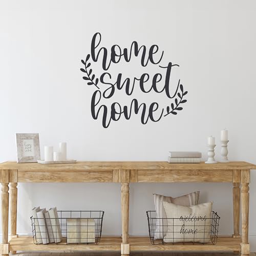 GRAZDesign Wandtattoo Home Sweet Home Sprüche Wohnzimmer, Flur Wandaufkleber für Wand, Schrank, Tür - 56x50cm / weiss von GRAZDesign