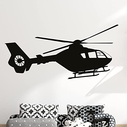 GRAZDesign Wandtattoo Hubschrauber Kinderzimmer | Wandsticker Jugendzimmer, Wohnzimmer | Wandaufkleber für Kinder, Jungs, Flugzeug, Kinder Zimmer Deko, 104x50cm, 031 rot von GRAZDesign