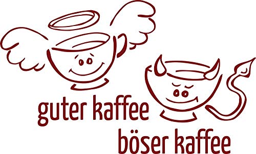 GRAZDesign Wandtattoo Kaffee lustige Sprüche | Wandaufkleber Küche selbstklebend - 50x30cm / 030 dunkelrot von GRAZDesign