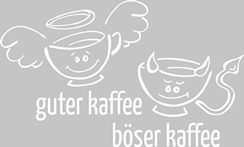 GRAZDesign Wandtattoo Kaffee lustige Sprüche | Wandaufkleber Küche selbstklebend - 94x57cm / 010 weiss von GRAZDesign