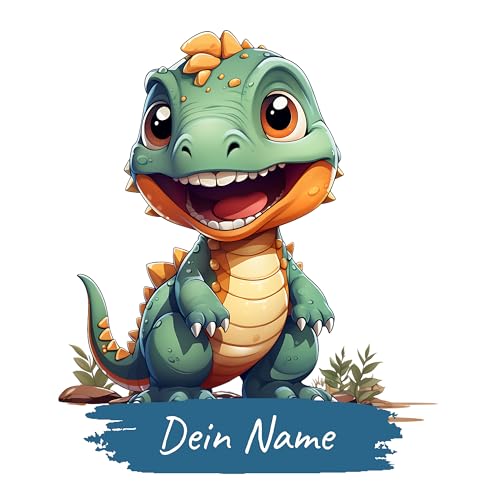 GRAZDesign Wandtattoo Kinderzimmer Junge Dino mit Namen personalisiert - Wandaufkleber über Bett & Sofa - 58x50cm von GRAZDesign