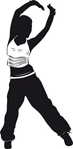 GRAZDesign Wandtattoo Kinderzimmer Mädchen Hip Hop Freestyle sexy, Wandsticker Wanddeko Jugendzimmer Tanzen Dance Tanz, 81x40cm, 070 schwarz von GRAZDesign