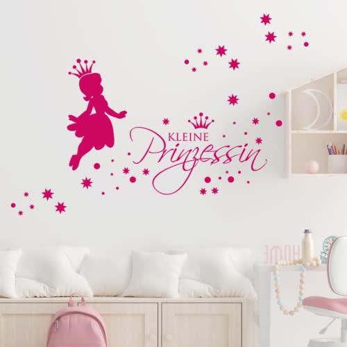 GRAZDesign Wandtattoo Kinderzimmer Mädchen Kleine Prinzessin Sterne, Wandaufkleber Mädchenzimmer Babyzimmer Wanddeko selbstklebend als Set, Größe 100x57cm, 041 pink von GRAZDesign