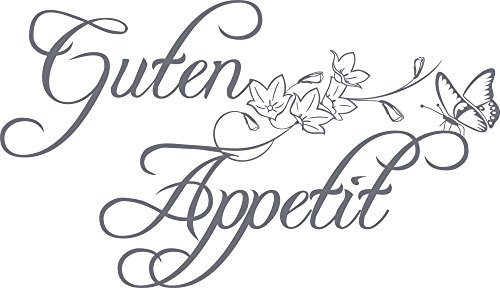 GRAZDesign Wandtattoo Küche Guten Appetit | Küchenaufkleber selbstklebend - 99x57cm / 071 grau von GRAZDesign