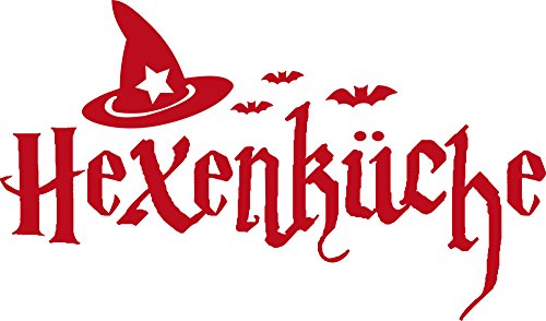 GRAZDesign Wandtattoo Küche Hexenküche | Wandaufkleber Sprüche selbstklebend - 85x50cm / 031 rot von GRAZDesign