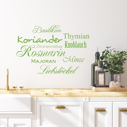 GRAZDesign Wandtattoo Küche Kräuter | Küchenaufkleber selbstklebend - 45x30cm / 070 schwarz von GRAZDesign