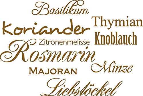 GRAZDesign Wandtattoo Küche Kräuter | Küchenaufkleber selbstklebend - 45x30cm / 091 gold von GRAZDesign