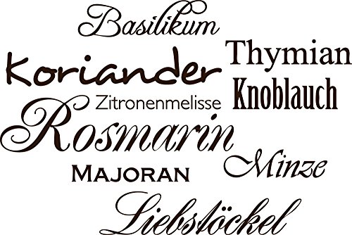 GRAZDesign Wandtattoo Küche Kräuter | Küchenaufkleber selbstklebend - 60x40cm / 080 braun von GRAZDesign