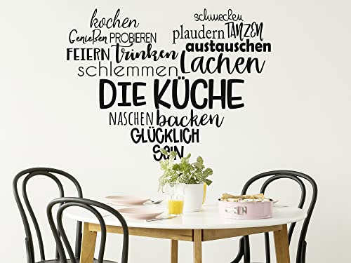 GRAZDesign Wandtattoo Küche Küchenregeln Aufkleber Hausregeln Deko modern | Küchenaufkleber - 67x50cm / 070 schwarz von GRAZDesign