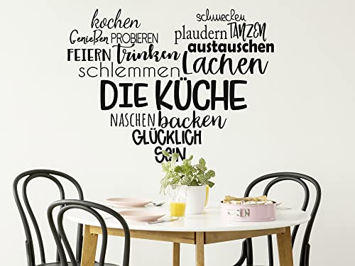 GRAZDesign Wandtattoo Küche Küchenregeln Aufkleber Hausregeln Deko modern | Küchenaufkleber - 76x57cm / 041 pink von GRAZDesign