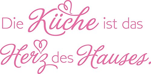 GRAZDesign Wandtattoo Küche ist das Herz des Hauses | Küchenaufkleber selbstklebend Sprüche - 81x40cm / 045 hellrosa von GRAZDesign