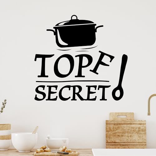 GRAZDesign Wandtattoo Küche Spruch Topf Secret lustig | Küchenaufkleber selbstklebend - 33x30cm / 073 dunkelgrau von GRAZDesign