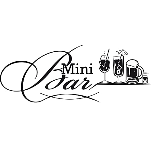 GRAZDesign Wandtattoo Küche Mini Bar mit Gläser | Küchenaufkleber selbstklebend - 79x30cm / 071 grau von GRAZDesign