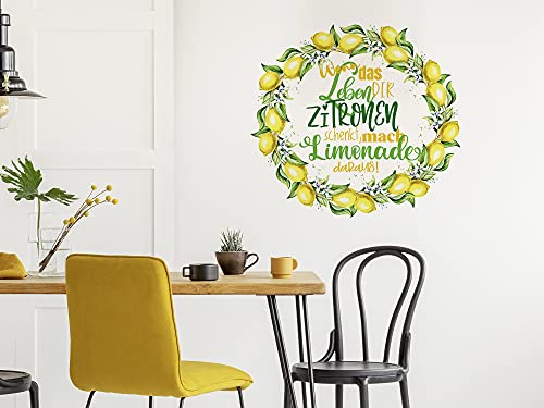 GRAZDesign Wandtattoo Küche Sprüche mit Zitronen, Gute Laune Spruch, Wandaufkleber Esszimmer, Küchenaufkleber / 54x50cm von GRAZDesign