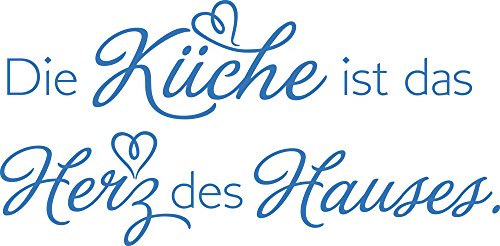 GRAZDesign Wandtattoo Küche ist das Herz des Hauses | Küchenaufkleber selbstklebend Sprüche - 102x50cm / 053 hellblau von GRAZDesign