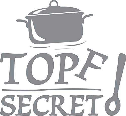 GRAZDesign Wandtattoo Küche Spruch Topf Secret lustig | Küchenaufkleber selbstklebend - 33x30cm / 074 mittelgrau von GRAZDesign