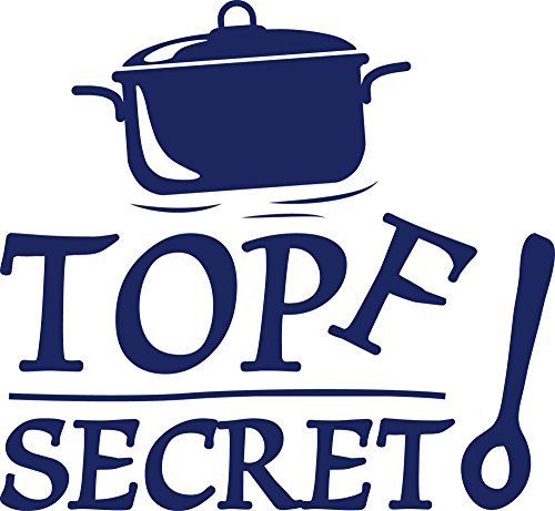 GRAZDesign Wandtattoo Küche Spruch Topf Secret lustig | Küchenaufkleber selbstklebend - 43x40cm / 049 königsblau von GRAZDesign