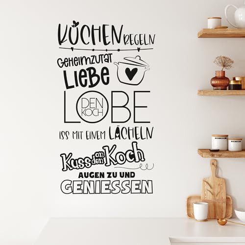 GRAZDesign Wandtattoo Küchenregeln Küche Hausregeln lustig | Küchenaufkleber selbstklebend - 53x30cm / 080 braun GRAZDesign Wandtattoo Küchenregeln Küche Hausregeln lustig | Küchenaufkleber selbstklebend - 53x30cm / 080 braun von GRAZDesign