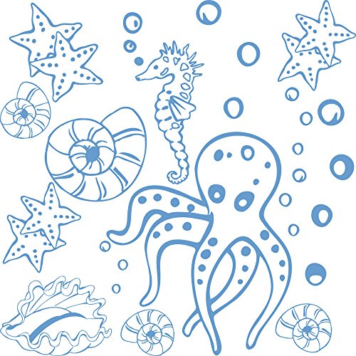 GRAZDesign Wandtattoo Meer Seepferdchen Muscheln Set Wandaufkleber Maritime Deko wasserfest - 056 lichtblau GRAZDesign Wandtattoo Meer Seepferdchen Muscheln Set Wandaufkleber Maritime Deko wasserfest - 056 lichtblau von GRAZDesign