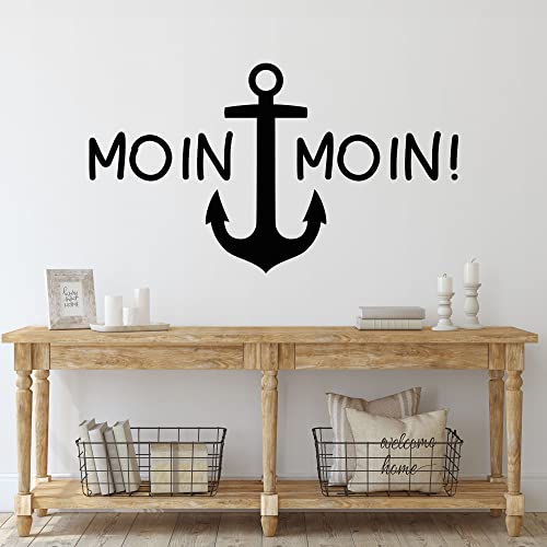 GRAZDesign Wandtattoo Moin Moin mit Anker Wohnzimmer Flur Diele selbstklebend - 100x57cm / 010 weiss GRAZDesign Wandtattoo Moin Moin mit Anker Wohnzimmer Flur Diele selbstklebend - 100x57cm / 010 weiss von GRAZDesign