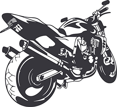 GRAZDesign Wandtattoo Motorrad Kinderzimmer | Wandsticker Jugendzimmer, Wohnzimmer | Wandaufkleber für Kinder, Jungs, Cross, Bike Geschenke für Männer, 62x57cm, 073 dunkelgrau von GRAZDesign