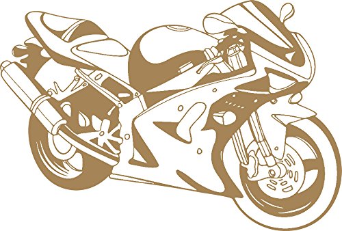 GRAZDesign Wandtattoo Motorrad Kinderzimmer | Wandsticker Jugendzimmer, Wohnzimmer | Wandaufkleber für Kinder, Jungs, Cross, Bike Geschenke für Männer, 84x57cm, 081 hellbraun von GRAZDesign