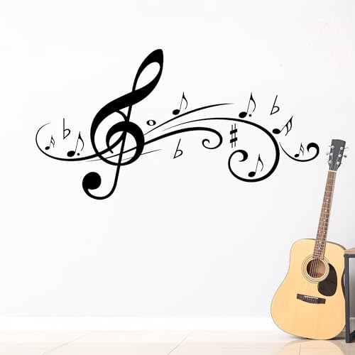 GRAZDesign Wandtattoo Musik Wohnzimmer Jugendzimmer Musikraum | Wandaufkleber Notenschlüßel - 94x50cm / 091 gold von GRAZDesign
