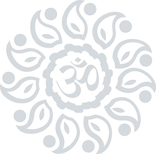 GRAZDesign Wandtattoo Om Zeichen spirituelle Deko | Lebensblume Wanddeko | Buddhistische Deko Wandaufkleber Wohnzimmer, Badezimmer, Schlafzimmer - 40x40cm / 072 hellgrau von GRAZDesign