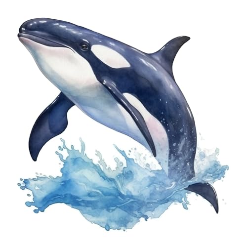 GRAZDesign Wandtattoo Orca Badezimmer Aufkleber, Wandsticker Nordsee | Wandaufkleber Bad, Tür, Fliesenaufkleber Klebefolie - 58x57cm von GRAZDesign