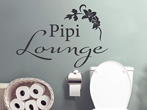 GRAZDesign Wandtattoo Pipi Lounge lustig Tür Aufkleber Gäste WC, Wandtattoos Aufkleber - 43x30cm / 070 schwarz von GRAZDesign