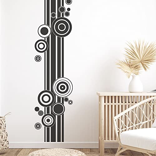 GRAZDesign Wandtattoo Retro Banner | Kreise Vintage Wandaufkleber Wohnzimmer, Schlafzimmer, Flur | Wandbanner Wand Dekoration als Aufkleber, 175x40cm, 010 weiss von GRAZDesign