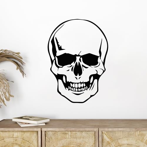 GRAZDesign Wandtattoo Schädel Totenkopf Skull Knochen Wandaufkleber für Jugendzimmer, Wohnzimmer - auf Wand, Schrank, Tür - 42x30cm / dunkelgrau von GRAZDesign