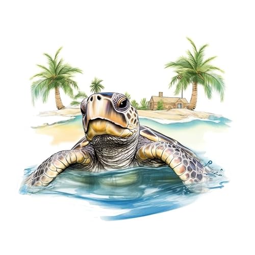 GRAZDesign Wandtattoo Schildkröte Badezimmer Aufkleber, Wandsticker Nordsee | Wandaufkleber Bad, Tür, Fliesenaufkleber Klebefolie - 36x30cm von GRAZDesign