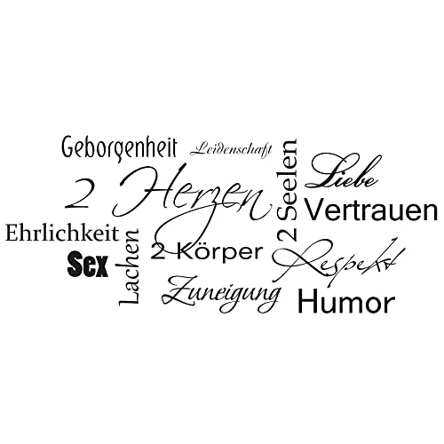 GRAZDesign Wandtattoo Schlafzimmer Liebe Herz Sex Humor Wandaufkleber Sprüche Erwachsene - 121x50cm / 010 weiss von GRAZDesign