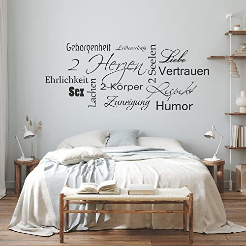 GRAZDesign Wandtattoo Schlafzimmer Liebe Herz Sex Humor Wandaufkleber Sprüche Erwachsene - 121x50cm / 010 weiss von GRAZDesign