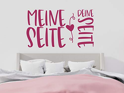 GRAZDesign Wandtattoo Schlafzimmer Sprüche Lustig & erotisch über Bett Wandaufkleber Meine Seite - Deine Seite - 100x57cm / 082 beige von GRAZDesign