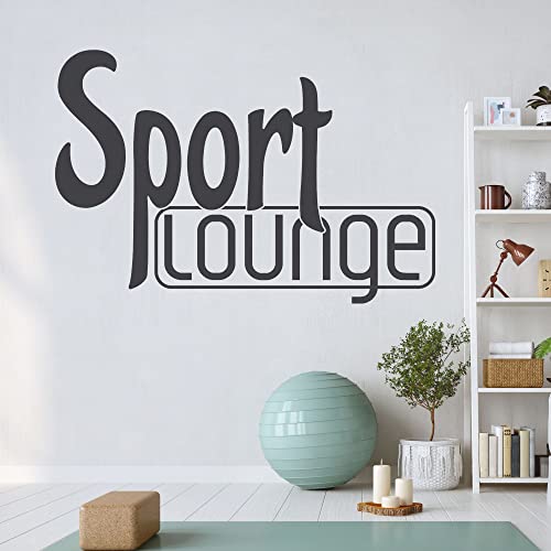 GRAZDesign Wandtattoo Sport Lounge Fitnessraum Motivation Kraftsport | Wandaufkleber Sportraum, Fitnessstudio, Bodybuilding | Türaufkleber Gym Deko Fitness Home - 45x30cm / 073 dunkelgrau von GRAZDesign