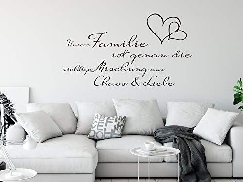 GRAZDesign Wandtattoo Spruch Unsere Familie ist… Wohnzimmer Flur Diele selbstklebend - 100x57cm / 010 weiss von GRAZDesign