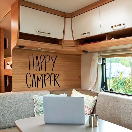 GRAZDesign Wandtattoo Sprüche Happy Camper Camping, Reise für Wohnzimmer, Flur, Wohnmobil Innen und Außen - 31x30cm / gold GRAZDesign Wandtattoo Sprüche Happy Camper Camping, Reise für Wohnzimmer, Flur, Wohnmobil Innen und Außen - 31x30cm / gold von GRAZDesign