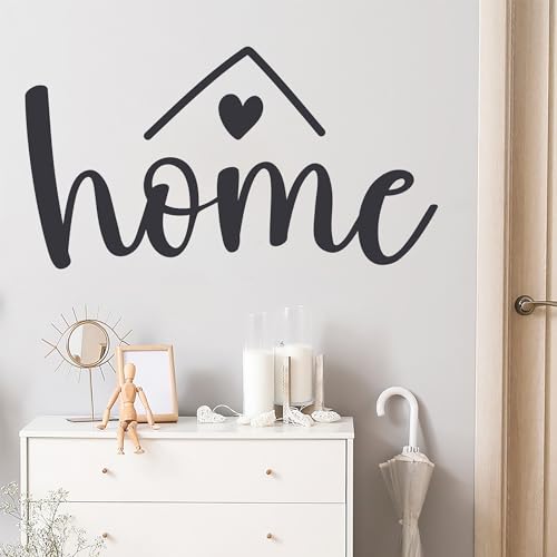 GRAZDesign Wandtattoo Sprüche Home - Wandaufkleber Flur, Wohnzimmer selbstklebend - 106x57cm / dunkelgrau von GRAZDesign