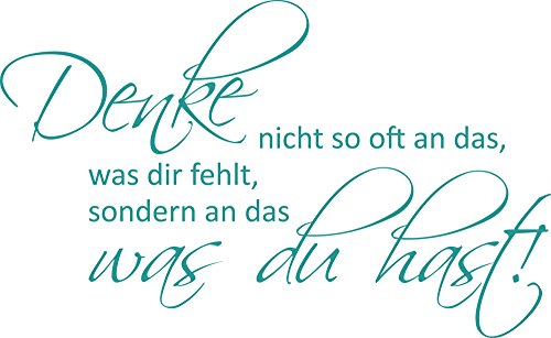 GRAZDesign Wandtattoo Sprüche Motivation für Betrieb, Büro, Wohnzimmer, Sport Wandaufkleber - 82x50cm / 054 türkis von GRAZDesign