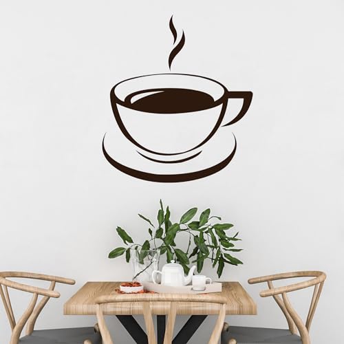 GRAZDesign Wandtattoo Tasse Kaffee Coffee Wandaufkleber Küche Esszimmer Cafe Deko selbstklebend - 64x57cm / weiss von GRAZDesign