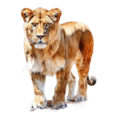 GRAZDesign Wandtattoo Tiger Löwe Safari Tiere Wandaufkleber Wildtiere Wandsticker für Wohnzimmer, Schlafzimmer, Kinderzimmer - 69x50cm von GRAZDesign