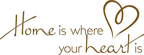 GRAZDesign Wandtattoo Wohnzimmer Sprüche Home is where your heart is, Wandaufkleber Familie - 79x30cm / 091 gold von GRAZDesign