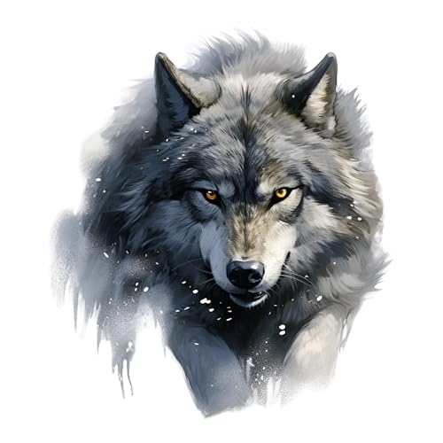 GRAZDesign Wandtattoo Wolf Schwarz Wandaufkleber für Wohnzimmer & Arbeitszimmer - 34x30cm von GRAZDesign