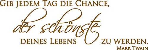 GRAZDesign Wandtattoo Zitat Gib jedem Tag die Chance, der schönste Sprüche Wohnzimmer - 88x30cm / 091 gold von GRAZDesign